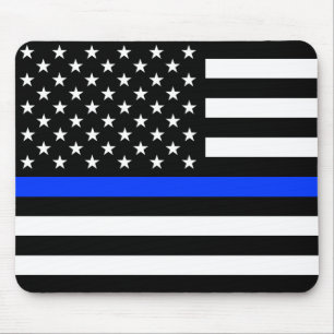Thin Blue Line Police Flag Mouse Mat