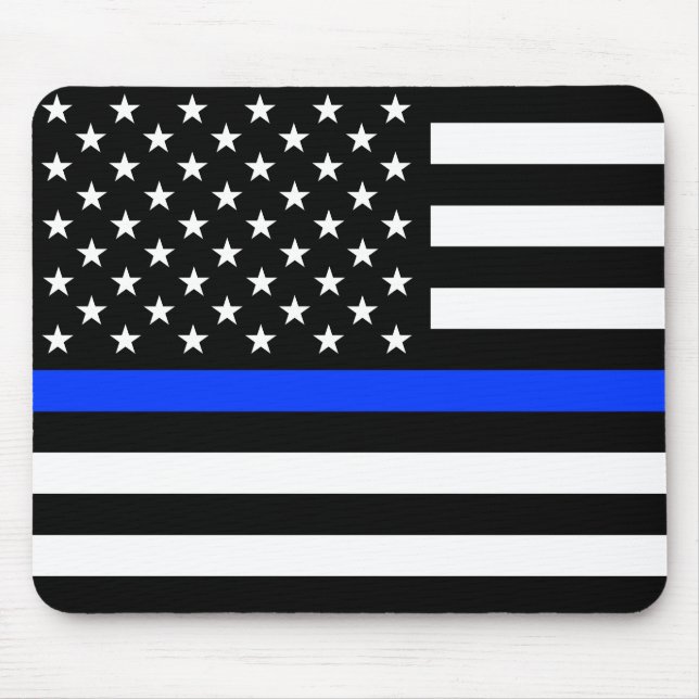 Thin Blue Line Police Flag Mouse Mat (Front)