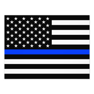 Thin Blue Line Police Flag Photo Print