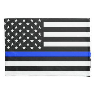 Thin Blue Line Police Flag Pillowcase
