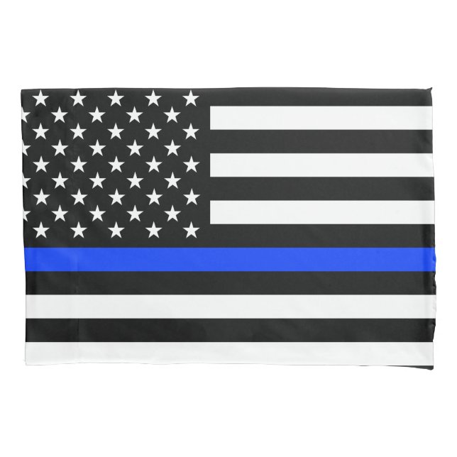Thin Blue Line Police Flag Pillowcase (Front)