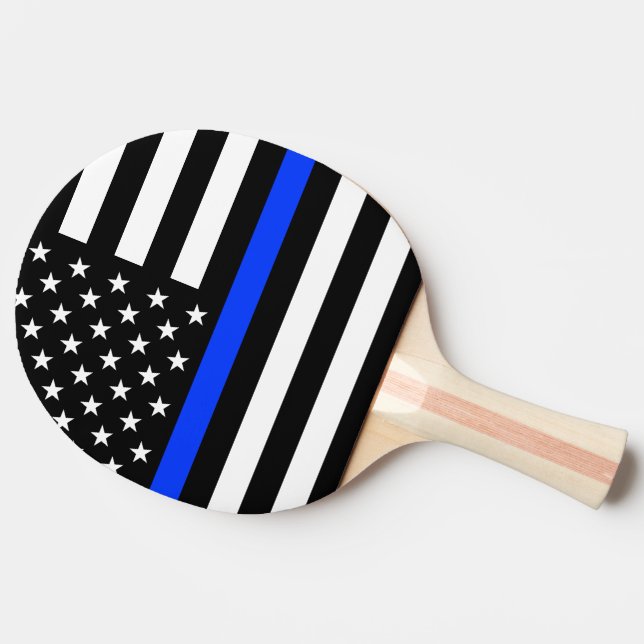 Thin Blue Line Police Flag Ping Pong Paddle (Side)