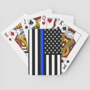 Thin Blue Line Police Flag Playing Cards