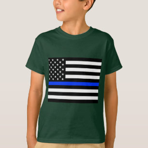 Thin Blue Line Police Flag T-Shirt