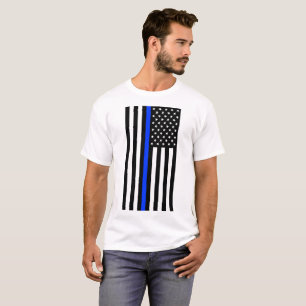 Thin Blue Line Police Flag T-Shirt