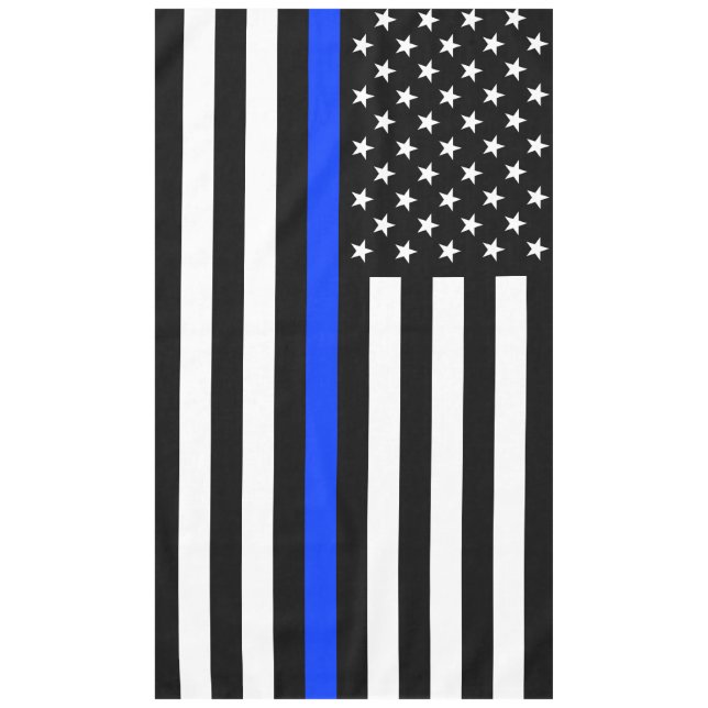 Thin Blue Line Police Flag Tablecloth (Front)