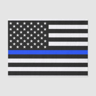 Thin Blue Line Police Flag Tissue Paper