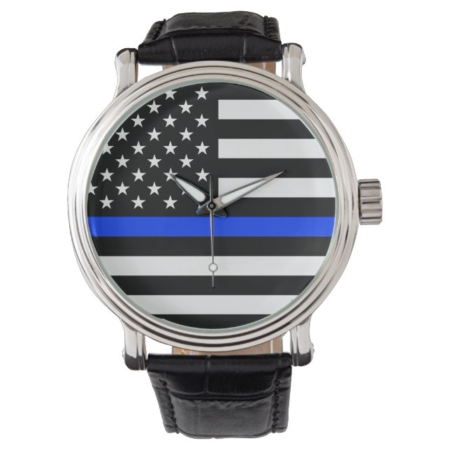Thin Blue Line Police Flag Watch (Front)