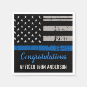 Thin Blue Line Police Law Enforcement Party Napkin