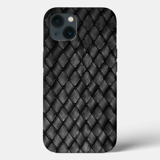 Thin Blue Line - Police Leather Basket Weave Case-Mate iPhone Case (Back)