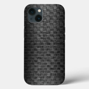 Thin Blue Line - Police Leather Small Basket Weave iPhone 13 Case