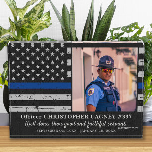 Thin Blue Line Police Memorial Photo Block