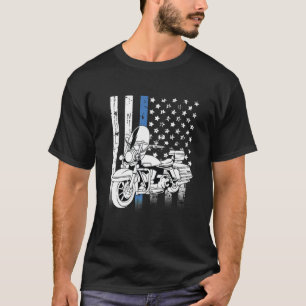 Thin Blue Line Police Motorcycle Classic T-Shirt