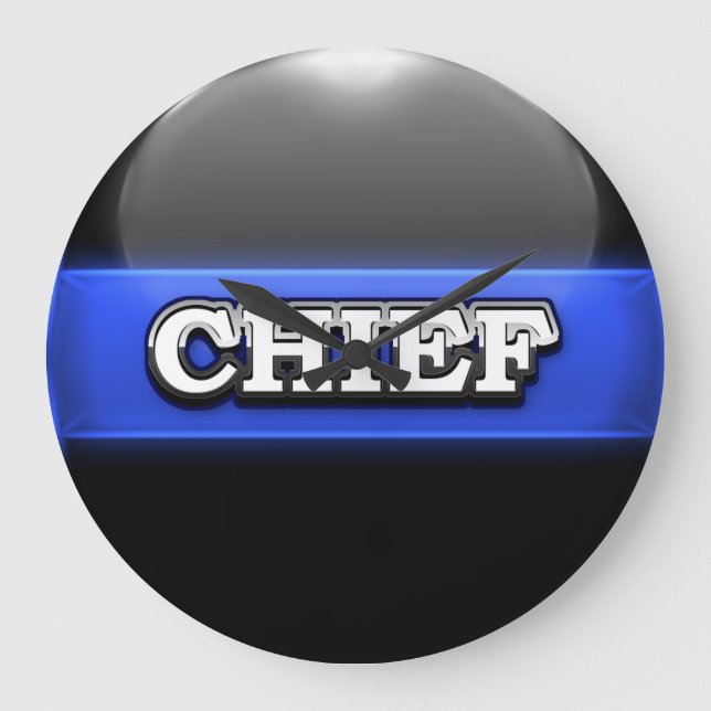 Thin Blue Line Police Office Large Clock (Front)