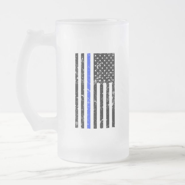 Thin Blue Line - Police Officer - Beer Mug (Left)
