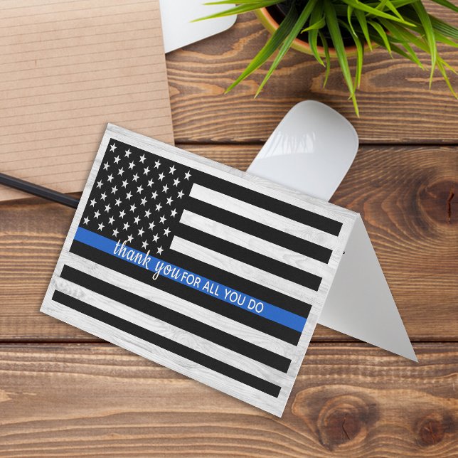 Thin Blue Line Police Officer Bulk Thank You Business Card (Creator Uploaded)