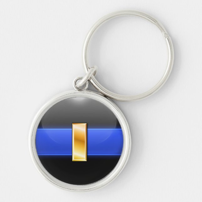 Thin Blue Line Police Rank Key Ring (Front)