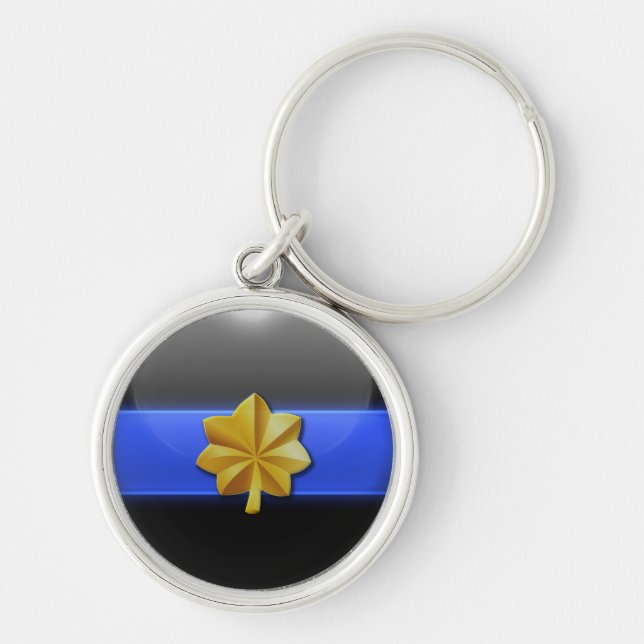 Thin Blue Line Police Rank Key Ring (Front)
