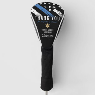 Thin Blue Line Police Retirement Anniversary Golf Head Cover