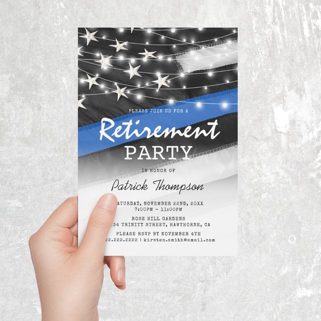 Thin Blue Line | Police Retirement Invitation (Creator Uploaded)