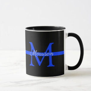 Thin Blue Line Police Retirement Party Monogram  Mug