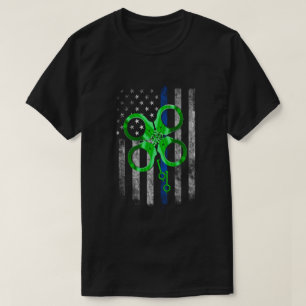 Thin Blue Line Police St Patrick's Day Clover T-Shirt