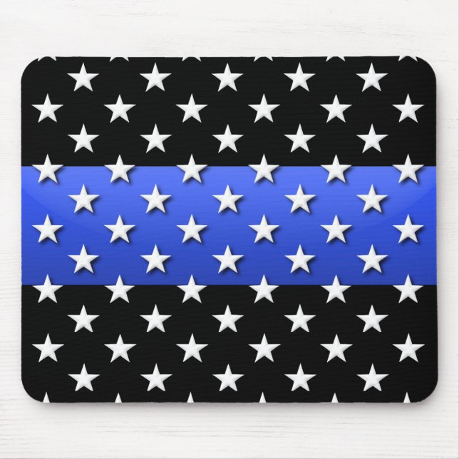 Thin Blue Line Police Stars and Stripes Mouse Mat (Front)
