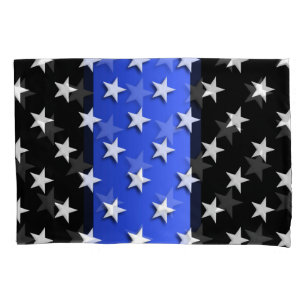 Thin Blue Line Police Stars and Stripes Pillowcase