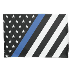 Thin Blue Line Police Stars and Stripes Pillowcase