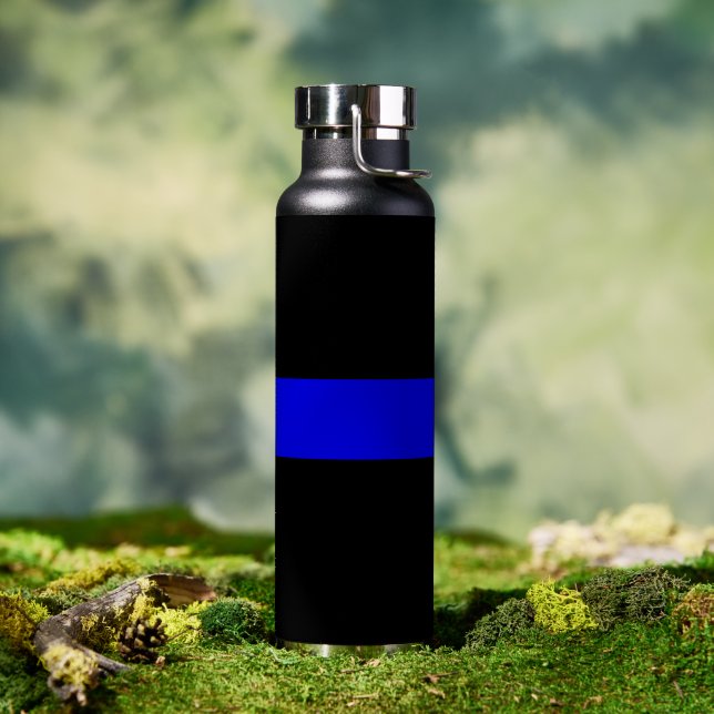 Thin Blue Line Police Supporter Thermal Tumbler Wa Water Bottle (Outdoor)