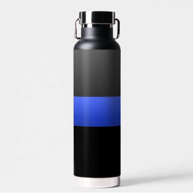 Thin Blue Line Police Supporter Thermal Tumbler Water Bottle (Front)