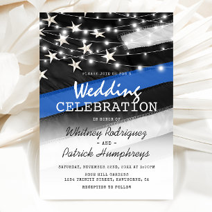 Thin Blue Line   Police Wedding Invitation