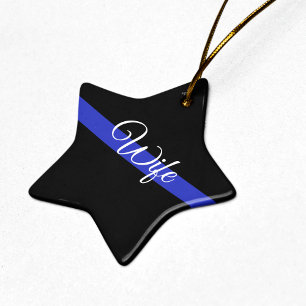 Thin Blue Line: Police Wife Ceramic Tree Decoration