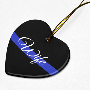 Thin Blue Line: Police Wife Ceramic Tree Decoration