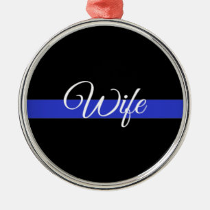 Thin Blue Line: Police Wife Metal Tree Decoration