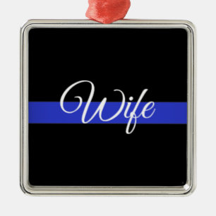 Thin Blue Line: Police Wife Metal Tree Decoration