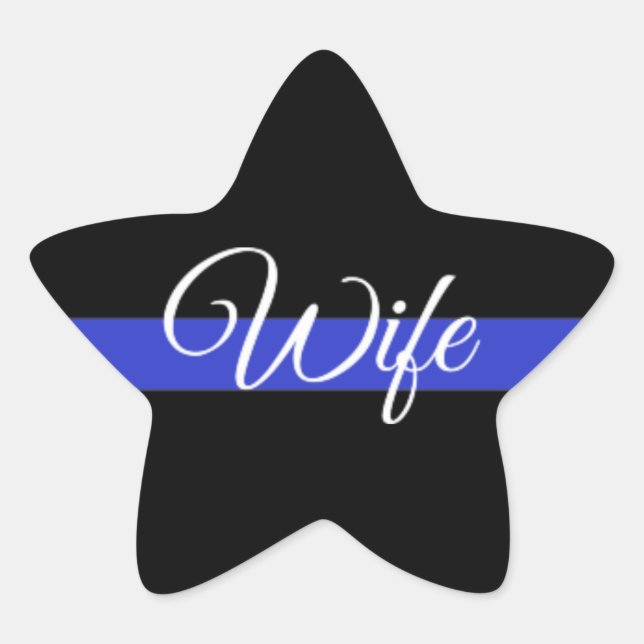 Thin Blue Line: Police Wife Star Sticker (Front)