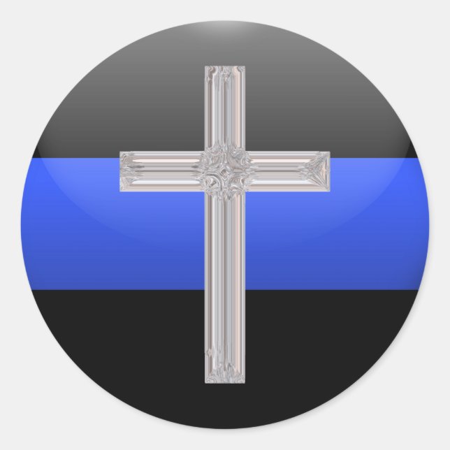 Thin Blue Line Prayer For Safety Classic Round Sticker (Front)