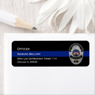 Thin Blue Line Return Address Label