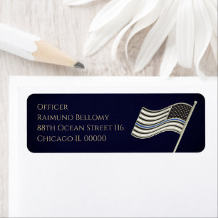 Thin Blue Line Return Address Label