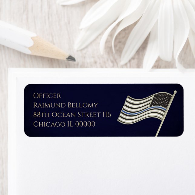 Thin Blue Line Return Address Label (Insitu)