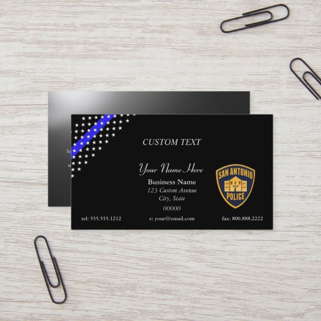 Thin Blue Line San Antonio Business Card (Front/Back In Situ)