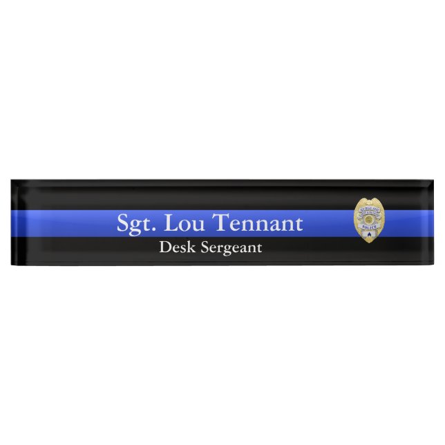 Thin Blue Line - Sergeant Badge Rank Nameplate (Front)