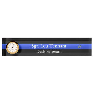 Thin Blue Line - Sergeant Stripes Rank Nameplate