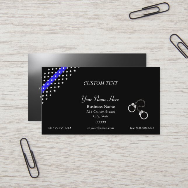 Thin Blue Line Shackles Business Card (Front/Back In Situ)