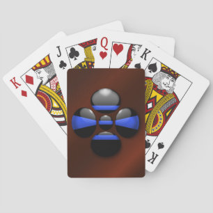 Thin Blue Line Shamrock Button Playing Cards