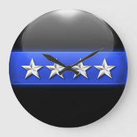 Thin Blue Line - Silver 4-Star Chief Rank Insignia