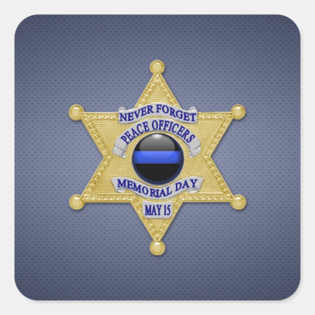 Thin Blue Line Square Sticker (Front)