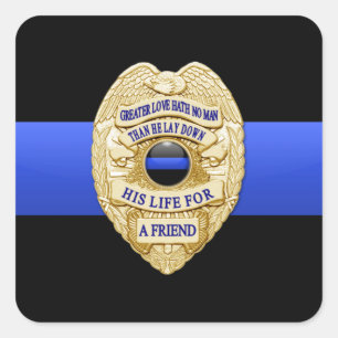 Thin Blue Line Square Sticker