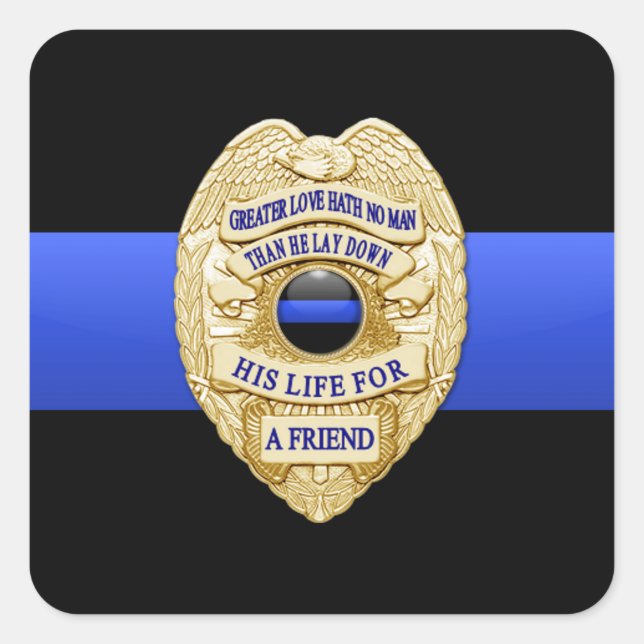 Thin Blue Line Square Sticker (Front)
